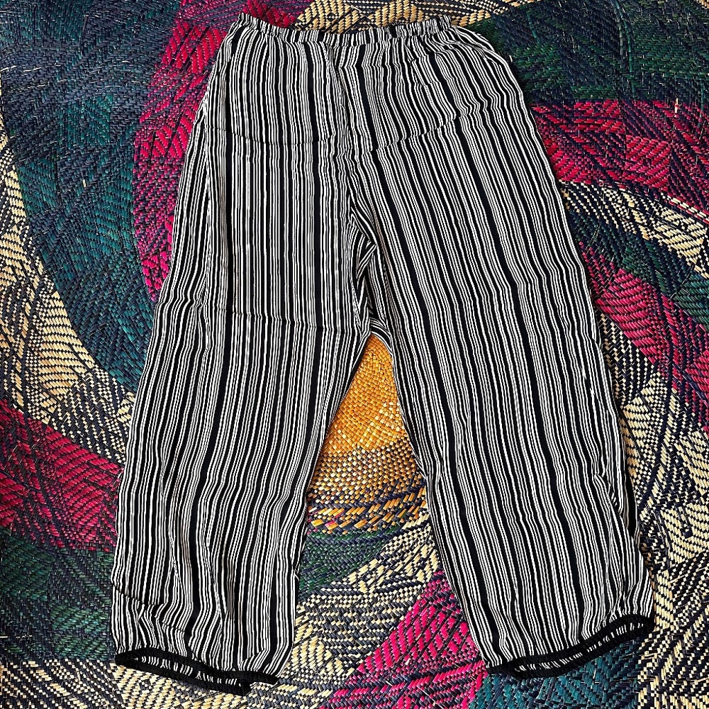 Vintage Black and White Women's Casual Pants
